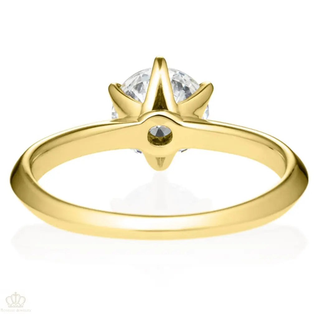 Six Prong Solitaire Round Brilliant Engagement Ring [Setting Only] - EC007 - Roselle Jewelry