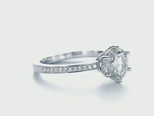 Six Prong Classic Diamond Engagement Ring [Setting Only] - EC050