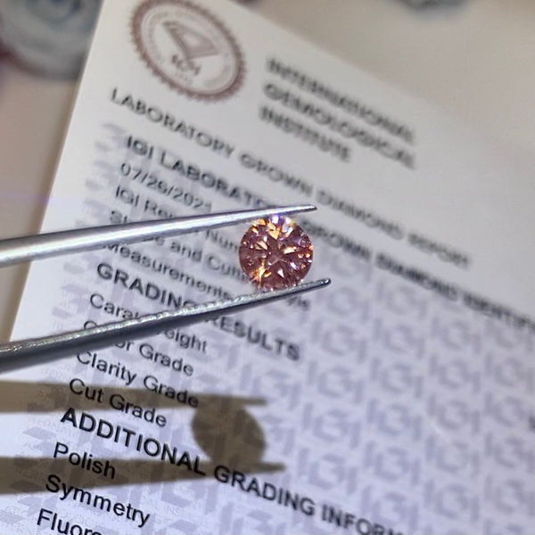 0.51CT Round Fancy Pink SI1 ID VG VG SLIGHT - LG485150724 - Roselle Jewelry