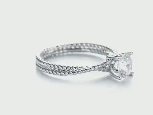 Braided Women's Solitaire Engagement Ring [Setting Only] - EC069