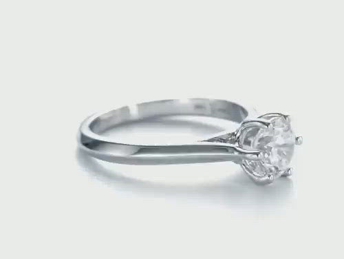 Six Prong Solitaire Diamond Engagement Ring [Setting Only] - EC043