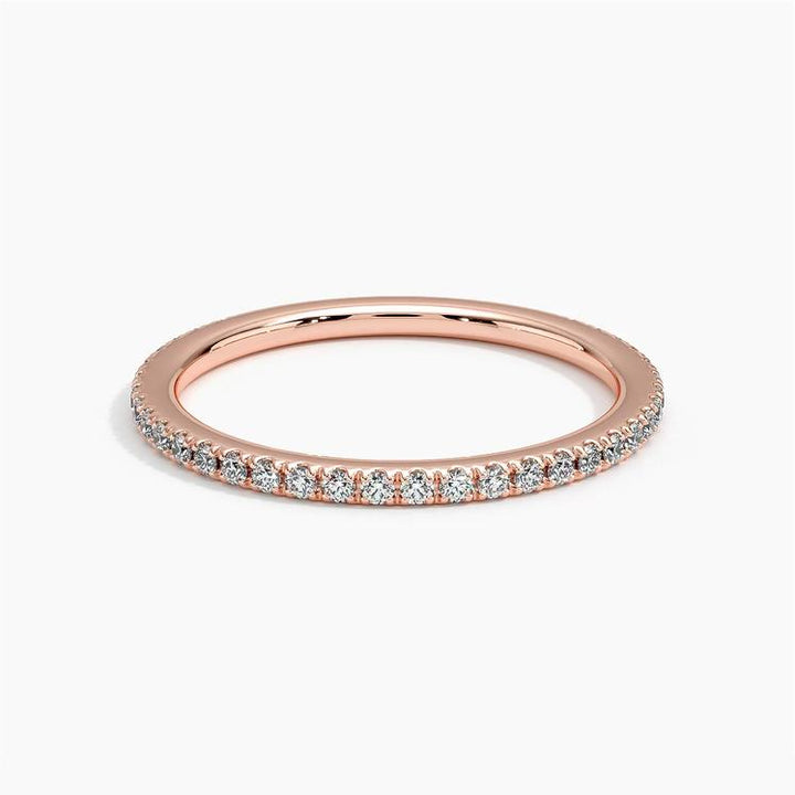 0.25ctw Luxe Ballad Pave Half Eternity Diamond Wedding Band Ring - LR24 - Roselle Jewelry