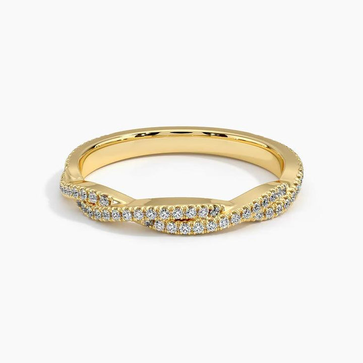 0.26CTW Petite Luxe Twisted Vine Diamond Wedding Band Ring - LR31 - Roselle Jewelry