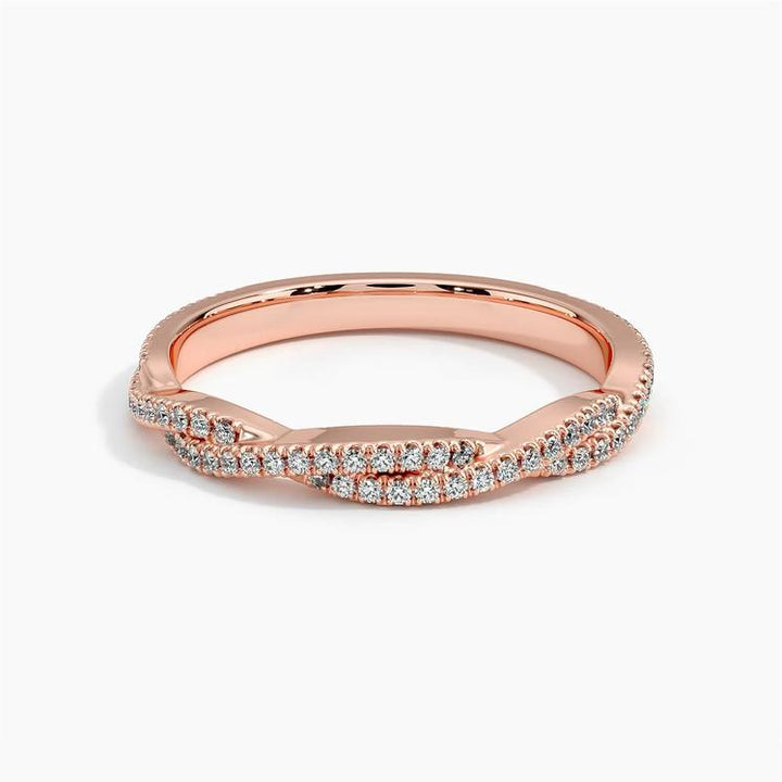 0.26CTW Petite Luxe Twisted Vine Diamond Wedding Band Ring - LR31 - Roselle Jewelry