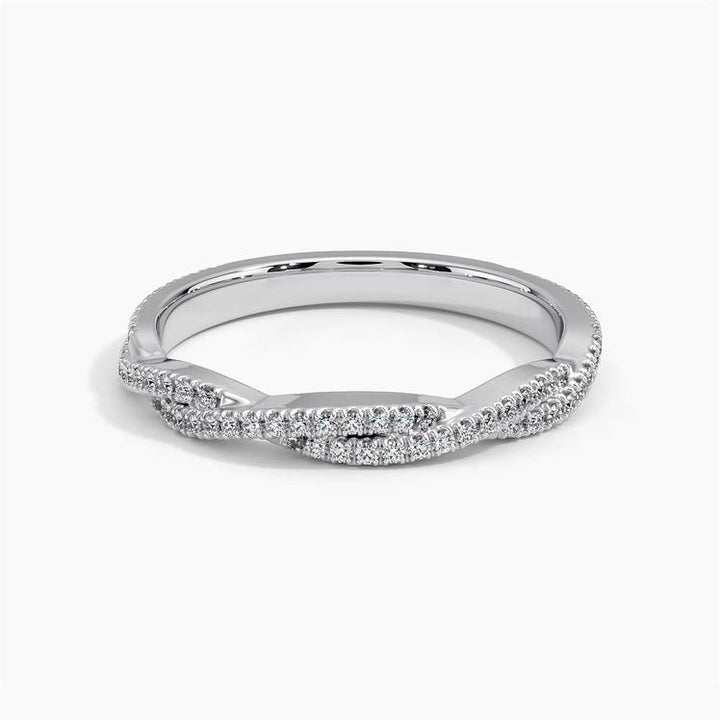 0.26CTW Petite Luxe Twisted Vine Diamond Wedding Band Ring - LR31 - Roselle Jewelry