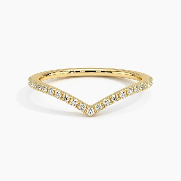 0.17CTW Flair V Shape Wedding Band Ring - LR28 - Roselle Jewelry