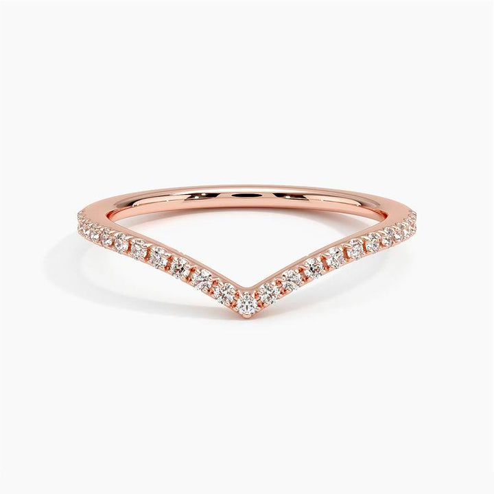 0.17CTW Flair V Shape Wedding Band Ring - LR28 - Roselle Jewelry