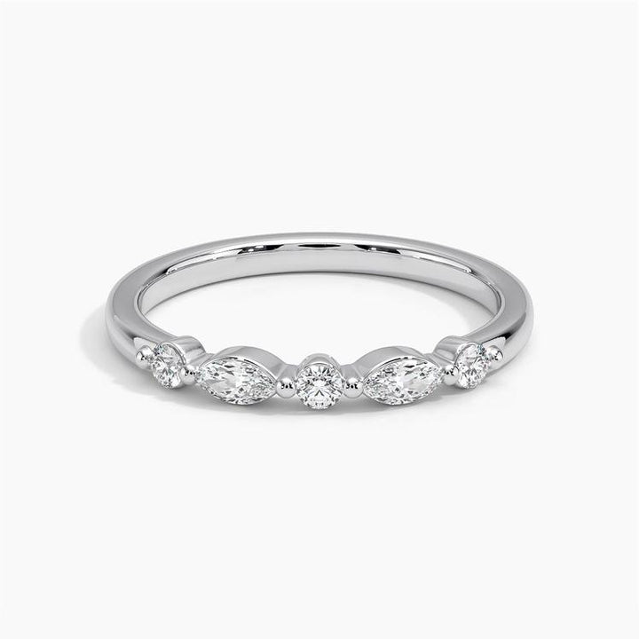 0.20CTW Petite Versailles Wedding Band Ring - LR26 - Roselle Jewelry