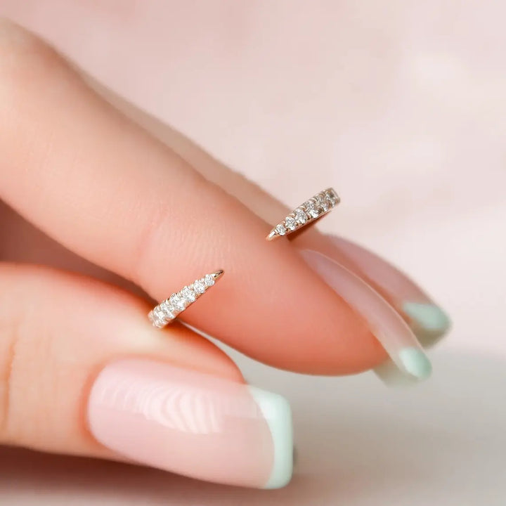 U Pave Rounded Open Wedding Band Ring - CR001 - Roselle Jewelry