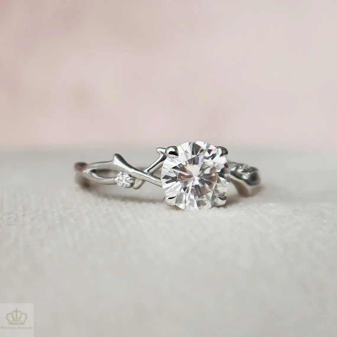 Twig Braided Diamond Engagement Ring [Setting Only] - EC076 - Roselle Jewelry